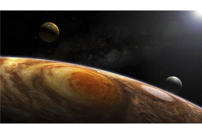 Inmitten der Atmosphäre des Gasplaneten Jupiter befindet sich der Große Rote Fleck. Dabei handelt es sich um einen auffälligen und langlebigen Supersturm.