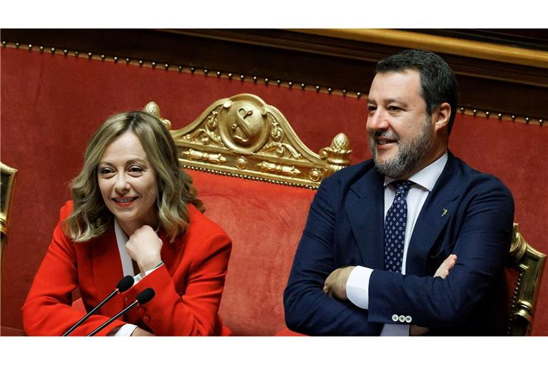 Italiens Ministerpräsidentin Giorgia Meloni und ihr Vize Matteo Salvini wollen das neue Gesetz durchsetzen. (Foto: Archiv)