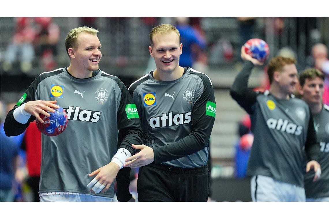 Justus Fischer (l) und David Späth sorgten auch beim Teamabend für gute Stimmung.