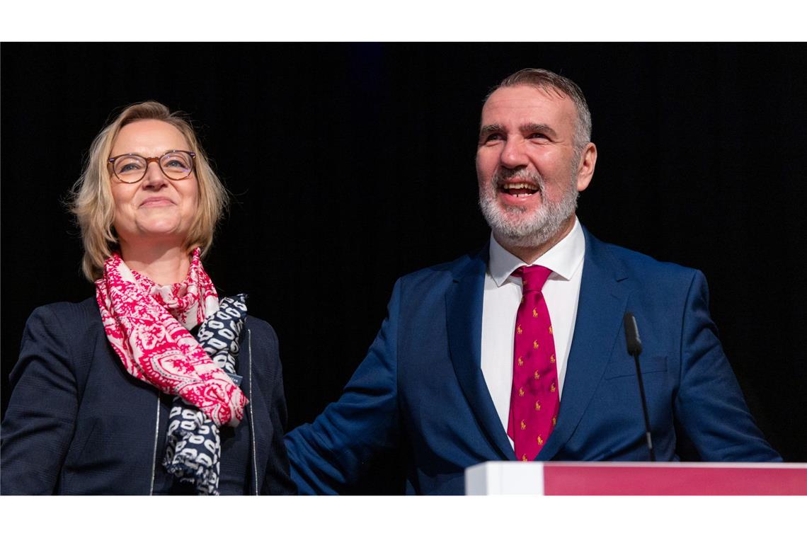 Katja Wolf und Steffen Schütze sind Vorsitzende des BSW-Landesverbands Thüringen.