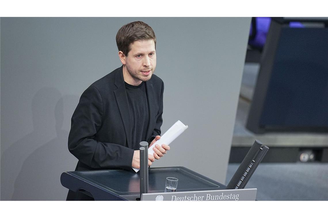 Kevin Kühnert bei seiner letzten Rede im Bundestag.