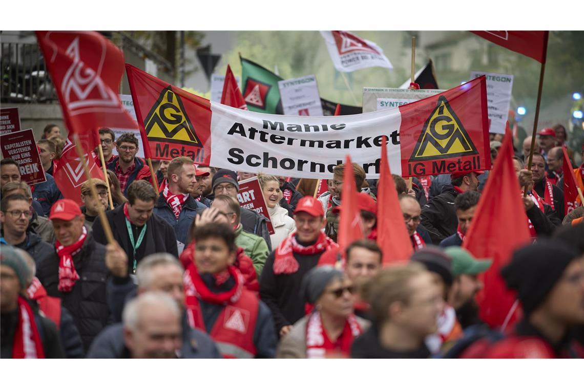 Kundgebung der IG Metall mit Demo am 07. November.