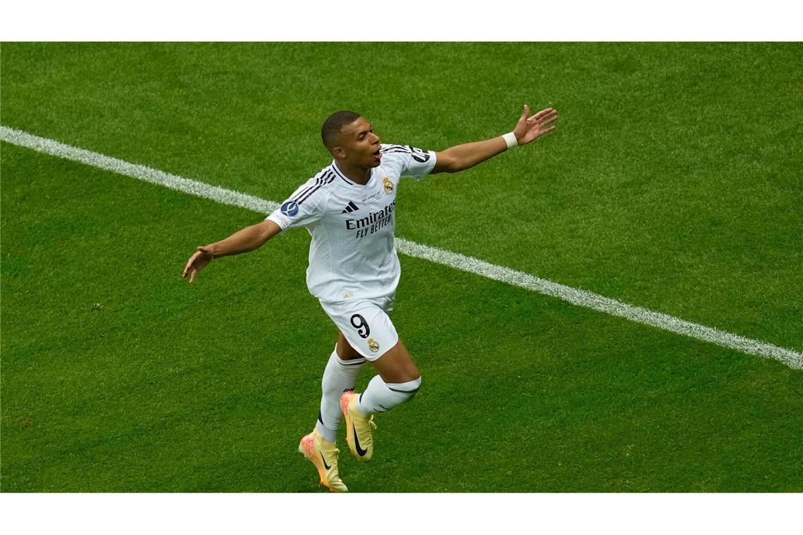 Kylian Mbappé hat mit Real Madrid seinen ersten Titel gewonnen.