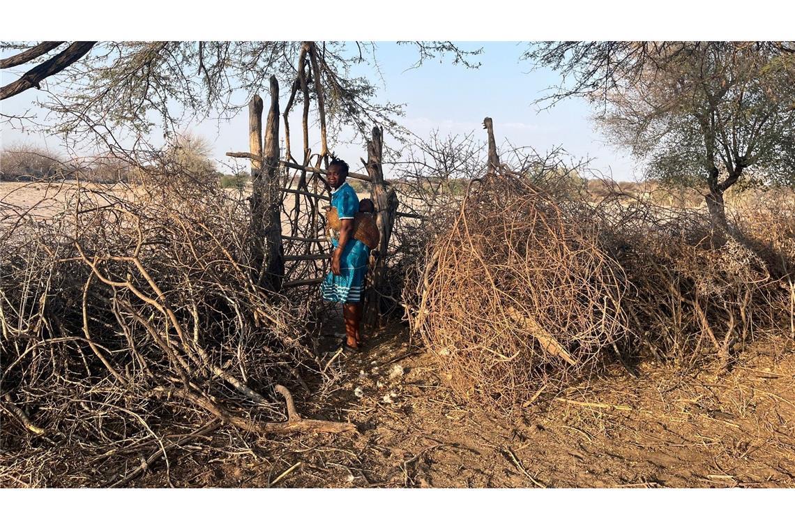 Landwirtin Rebecca Gatshele wohnt in Morematao, einem kleinen Dorf, das im Norden Botsuanas an den Makgadikgadi Pans Nationalpark grenzt.