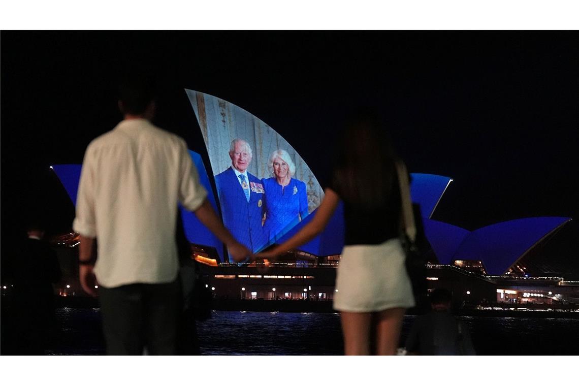 Majestätische Projektionen: Das Opernhaus von Sydney erstrahlt zur Ankunft von König Charles III. und Königin Camilla