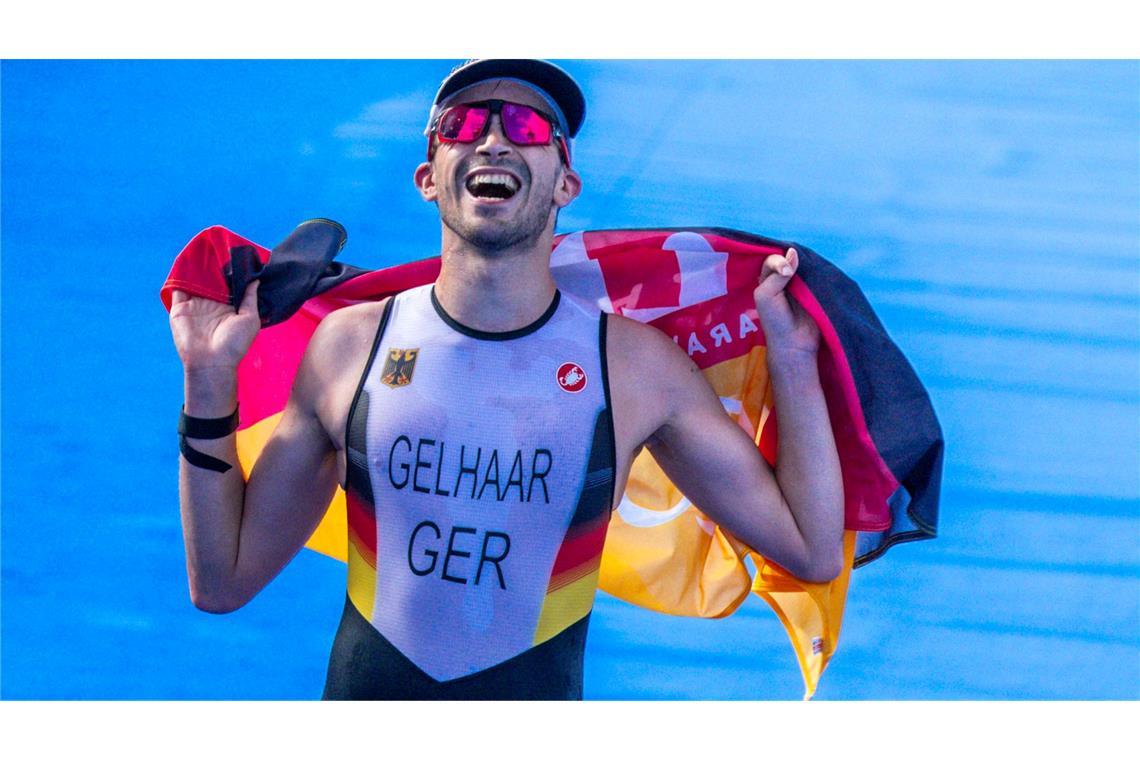 Max Gelhaar hat Silber im Triathlon gewonnen.