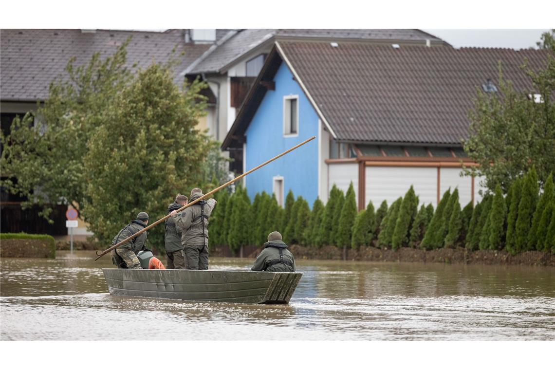 "Melker Pioniere" des österreichischen Bundesheeres sind in Niederösterreich im Hochwassereinsatz.