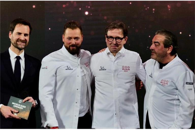 Michelin-Chef Gwendall Poullennec, Steirereck-Team Michael Bauböck und Heinz Reitbauer sowie Juan Amador.