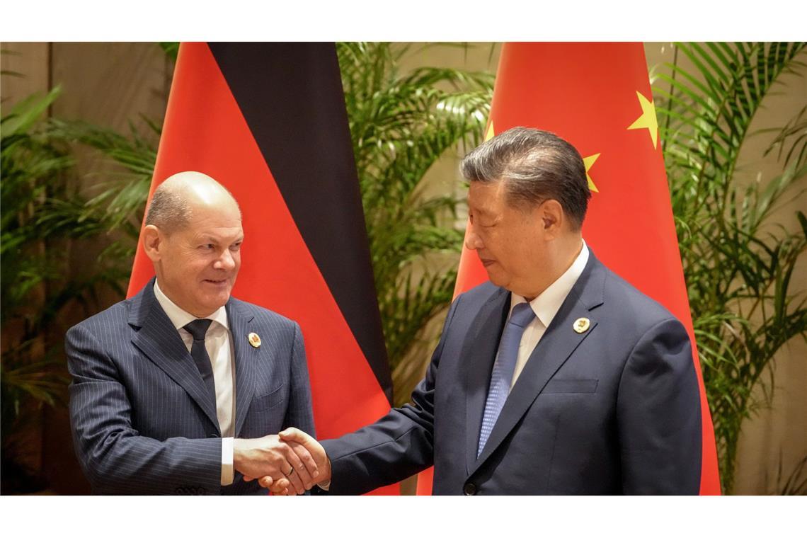 Olaf Scholz mit Xi Jinping.