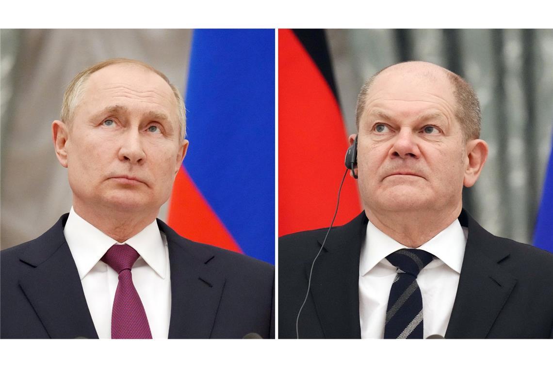 Olaf Scholz (rechts) kritisierte den russischen Raketeneinsatz scharf. (Symbolbild)