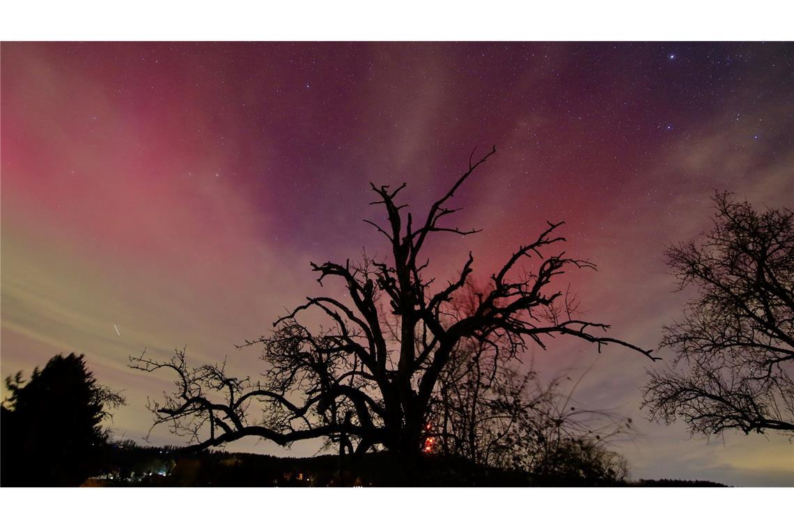 Polarlichter über dem Murrtal bei Großerlach.