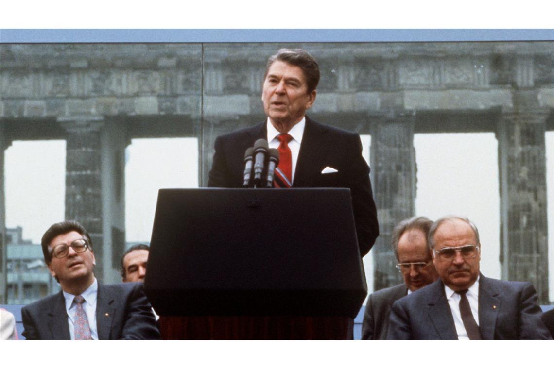 Reagan schreibt mit seiner Aufforderung "Herr Gorbatschow, reißen Sie diese Mauer nieder!" Geschichte. (Archivbild)