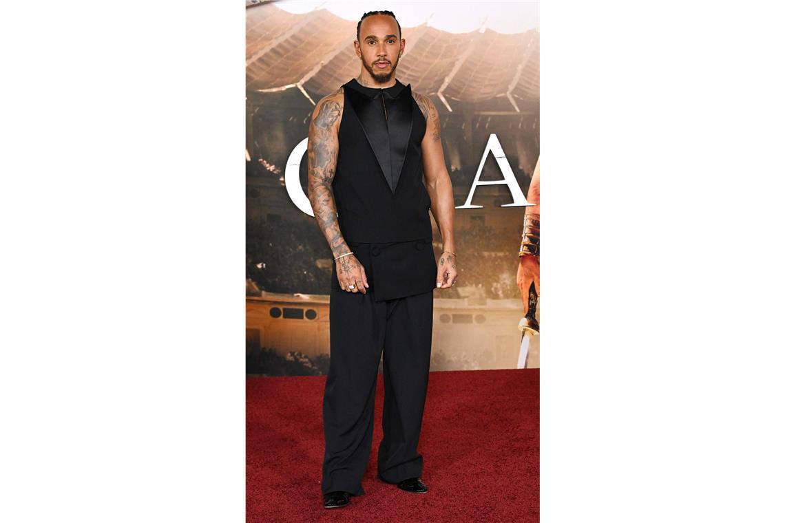 Rennfahrer und achtmaliger Formel-1-Weltmeister Lewis Hamilton bei der Premiere von „Gladiator II“ in Los Angeles.