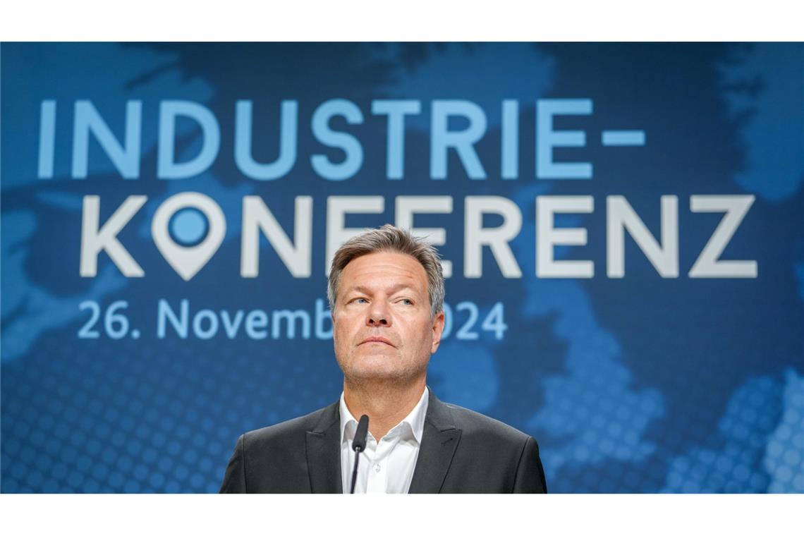 Robert Habeck bei der Industriekonferenz in Berlin