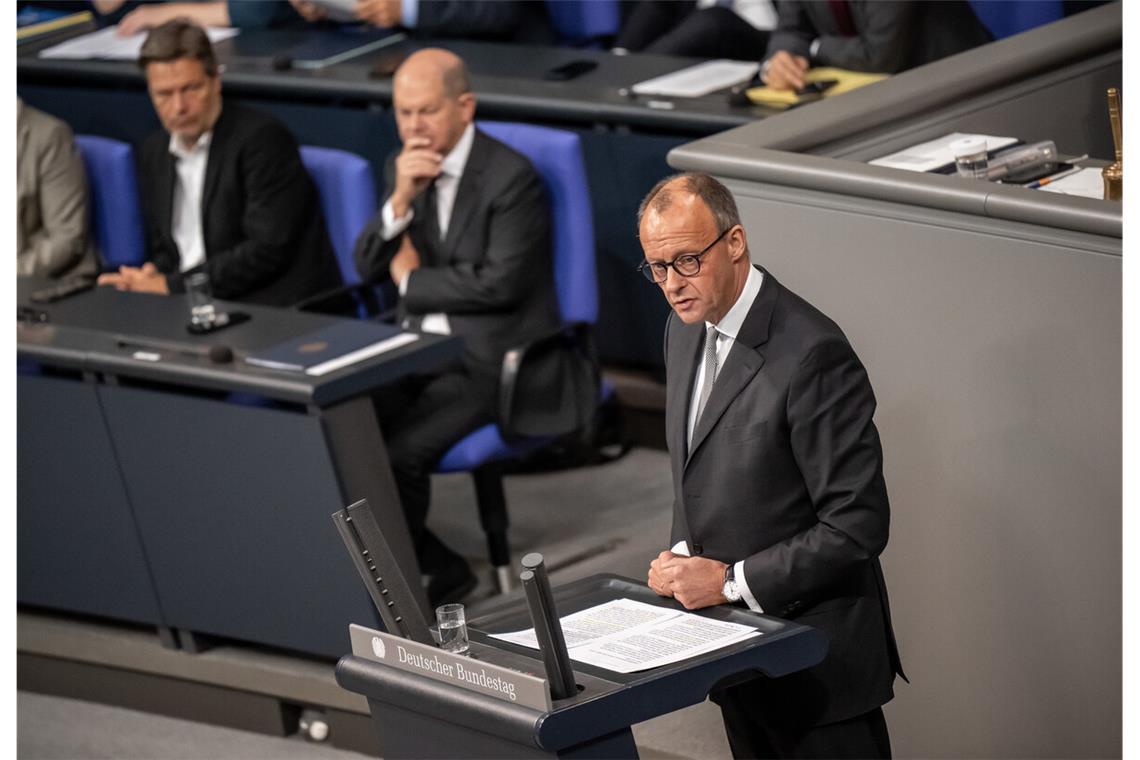 Robert Habeck (Grüne), Olaf Scholz (SPD) und Friedrich Merz (CDU, v. li.) – am Ende werden die Bürger an der Wahlurne über das Personal entscheiden ,