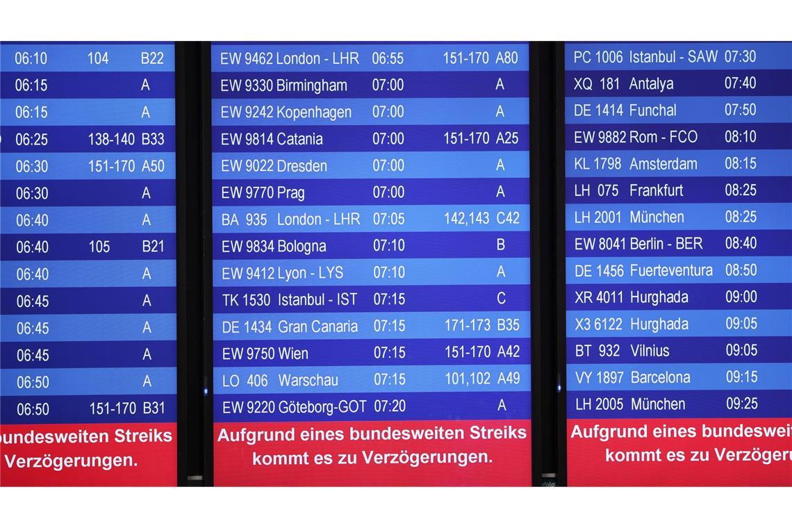 Rund 510.000 Passagiere können ihre Reisen nicht wie geplant antreten.