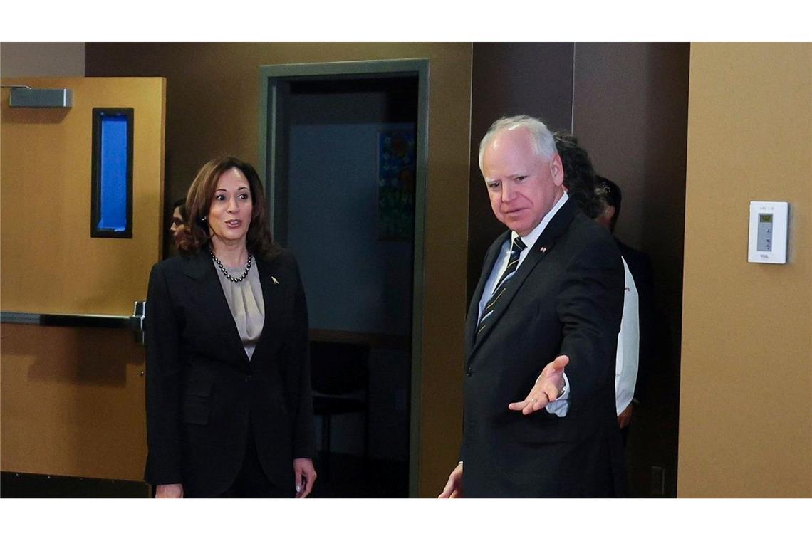 Running Mates - US-Viezpräsidentin Kamala Harris  und ihr Kandidat für das Amt des US-Vozepräsidenten, Gouverneur Tim Walz,  (Archivbild)