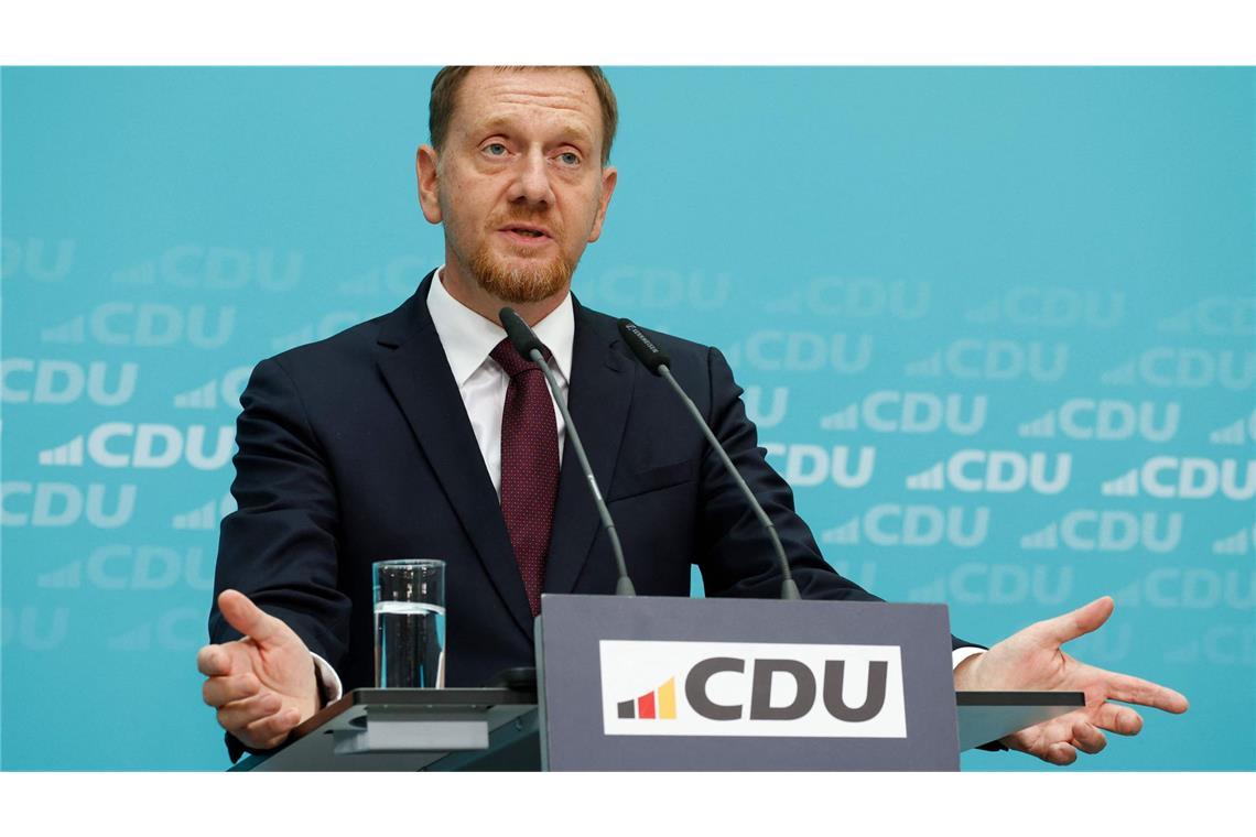 Sachsens Ministerpräsident Michael Kretschmer (CDU) drängt auf „vernünftige“ Rahmenbedingungen für die deutsche Industrie. (Archivbild)