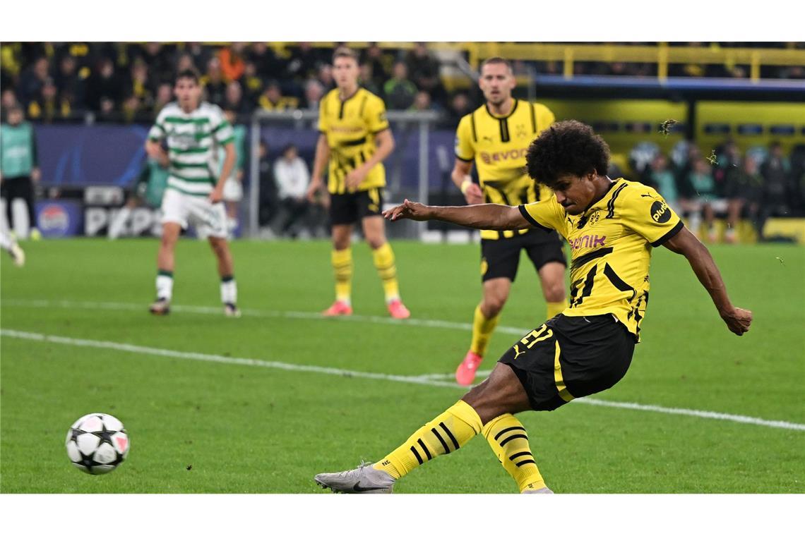 Schnell und neuerdings auch torgefährlich: BVB-Angreifer Karim Adeyemi traf beim 7:1 gegen Celtic Glasgow nach Belieben.