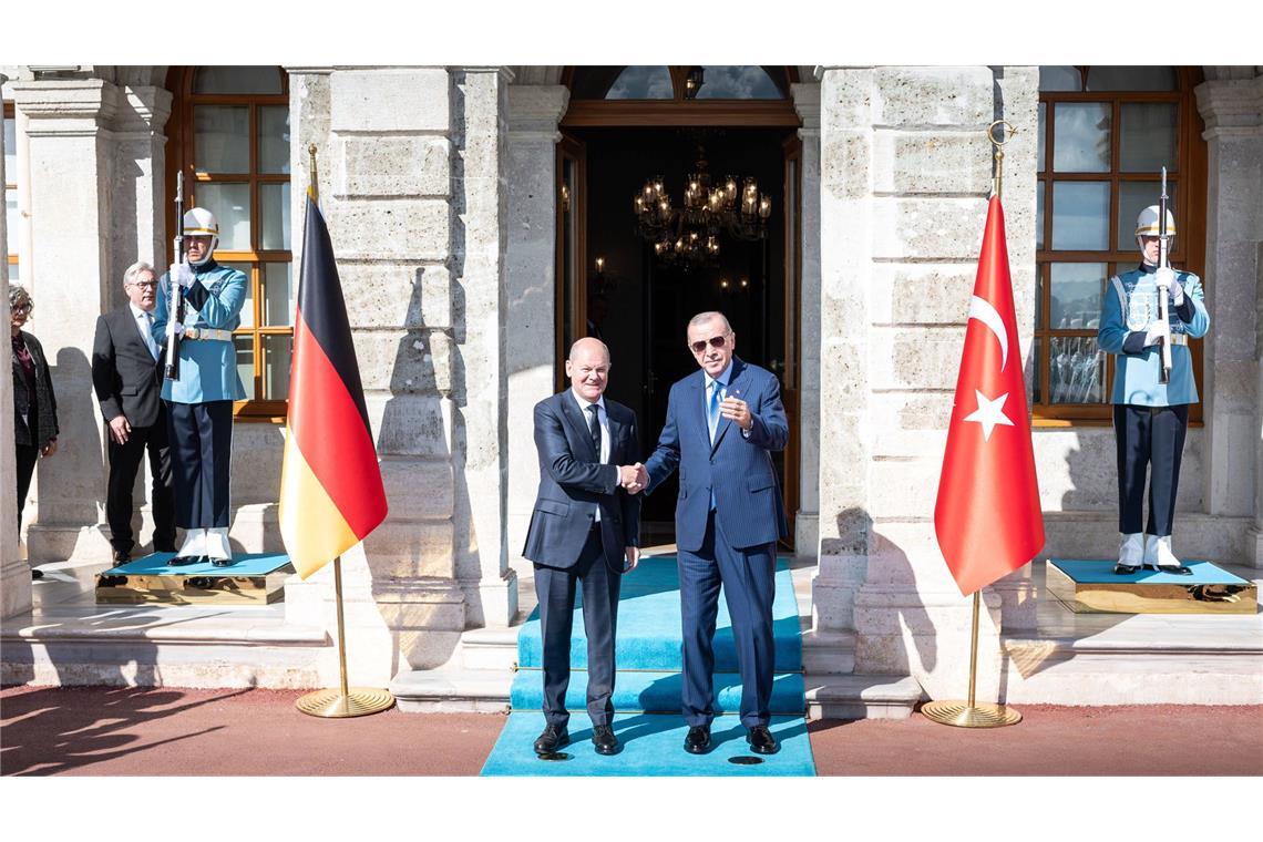 Scholz und Erdogan bei ihrem Treffen in Istanbul