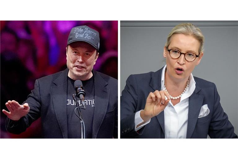 Sie sprachen mehr als eine Stunde: US-Milliardär Elon Musk und AfD-Chefin Alice Weidel.