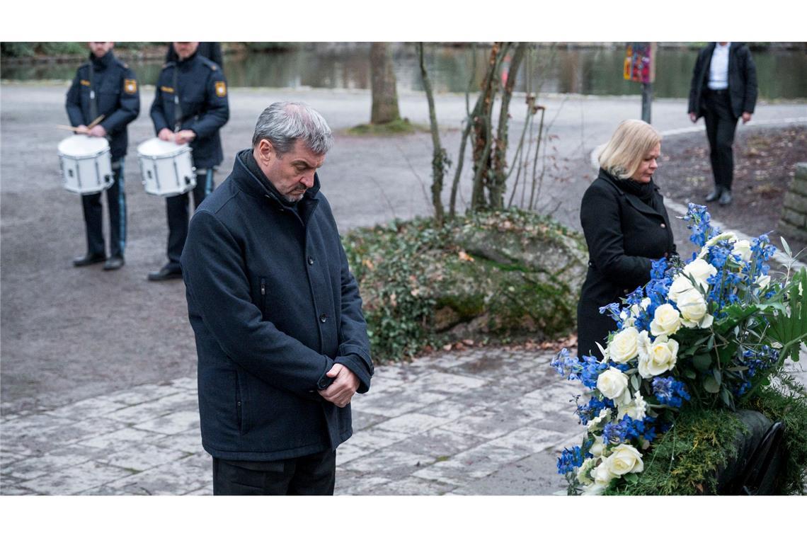 Söder und Faeser besuchten den Tatort.