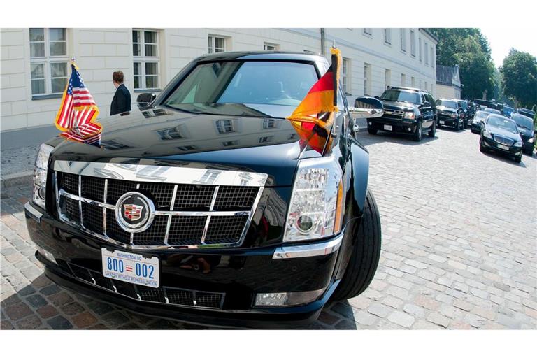 Steht ein gepanzerter Cadillac wie dieser in Deutschland, ist ein US-Präsident nicht weit.