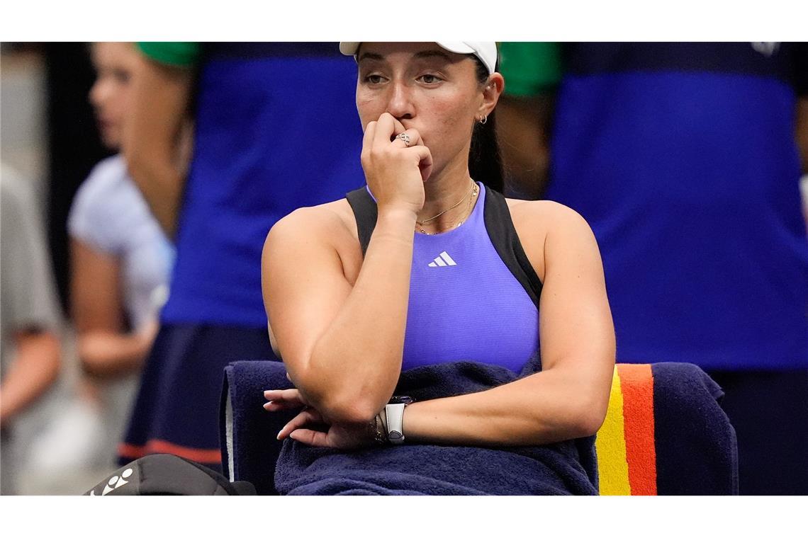 Tief enttäuscht: Jessica Pegula grübelt über die ihre Final-Niederlage.