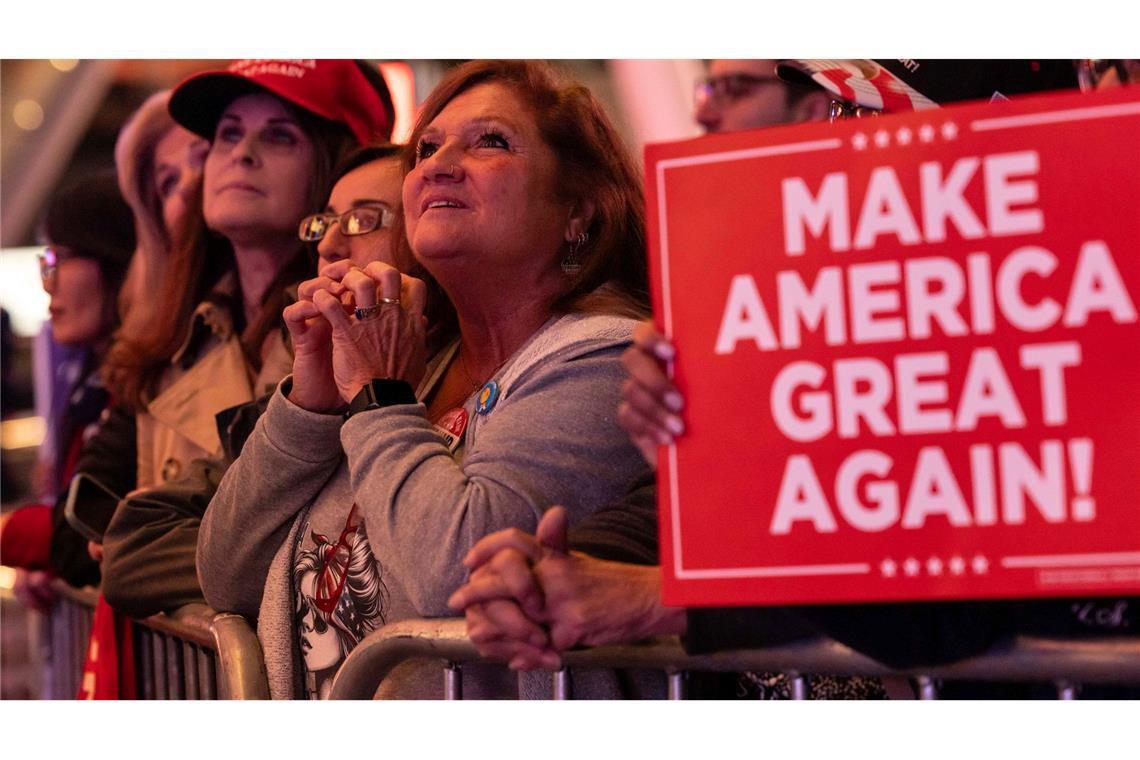 Trump-Fans bei dessen Rede im Madison Square Garden in New York.