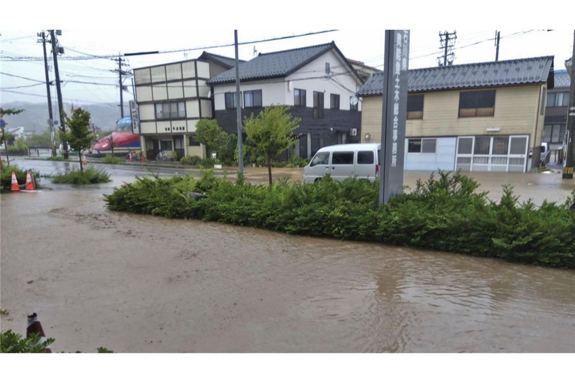 Überflutungen in Wajima.