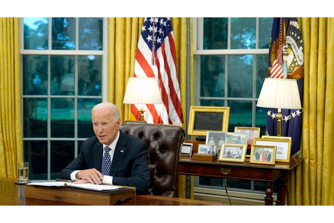 US-Präsident Joe Biden im Oval Office. (Archivbild)