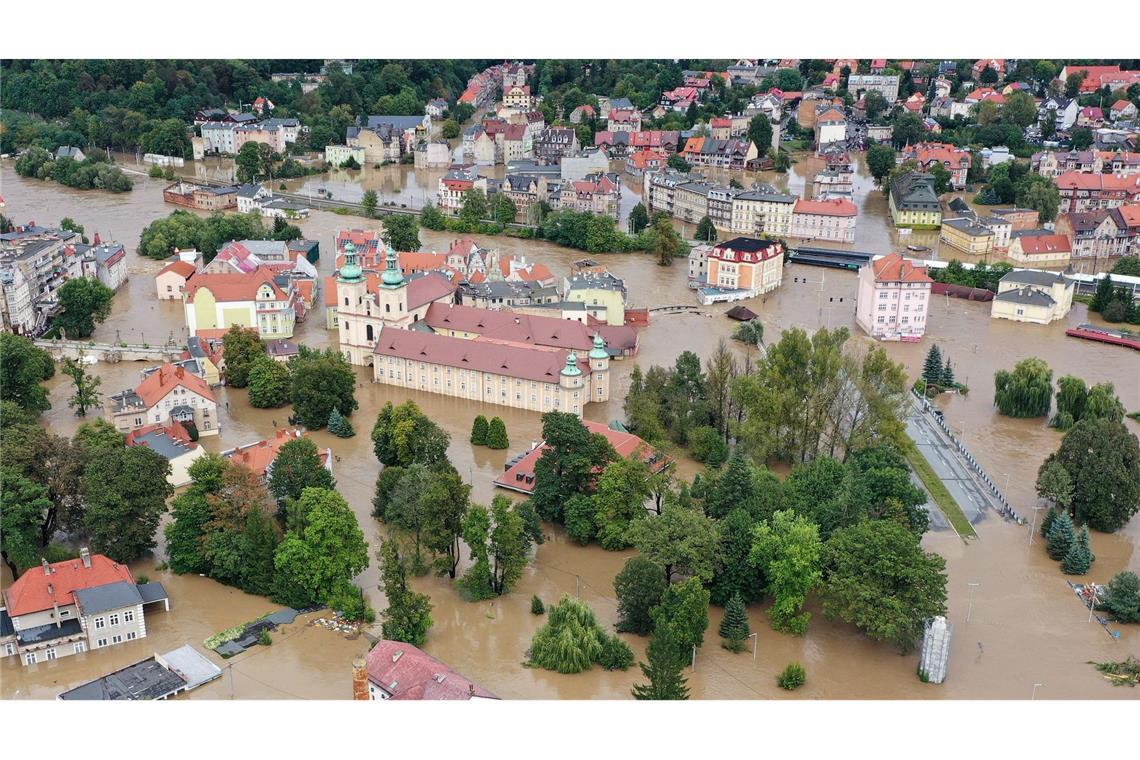 Verheerende Verwüstung in Klondzko in Polen.