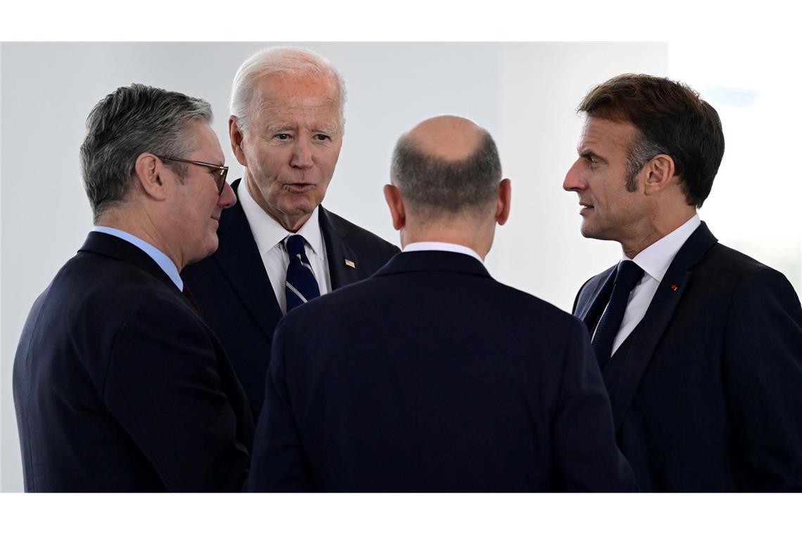 Vierertreffen von Scholz, Biden, Macron und Starmer im Kanzleramt