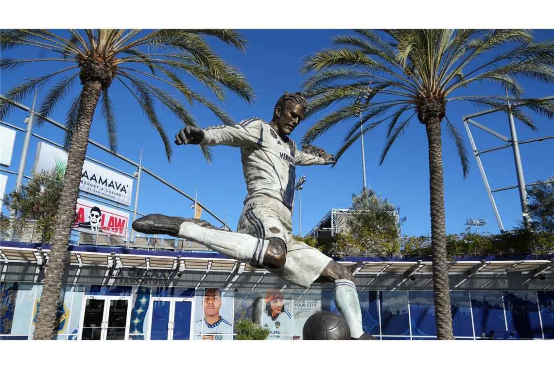 Vor dem Stadion von LA Galaxy steht eine Statue von England-Ikone David Beckham.