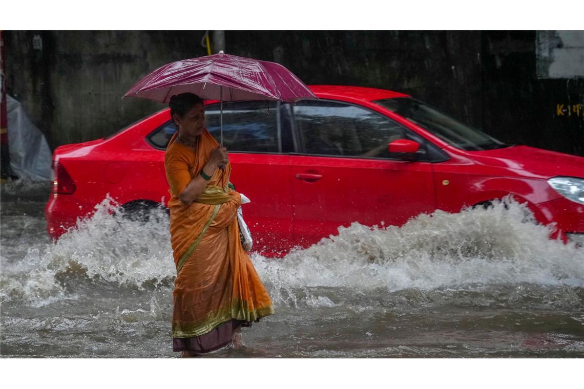 Wassermassen bringt der Monsun in Indien