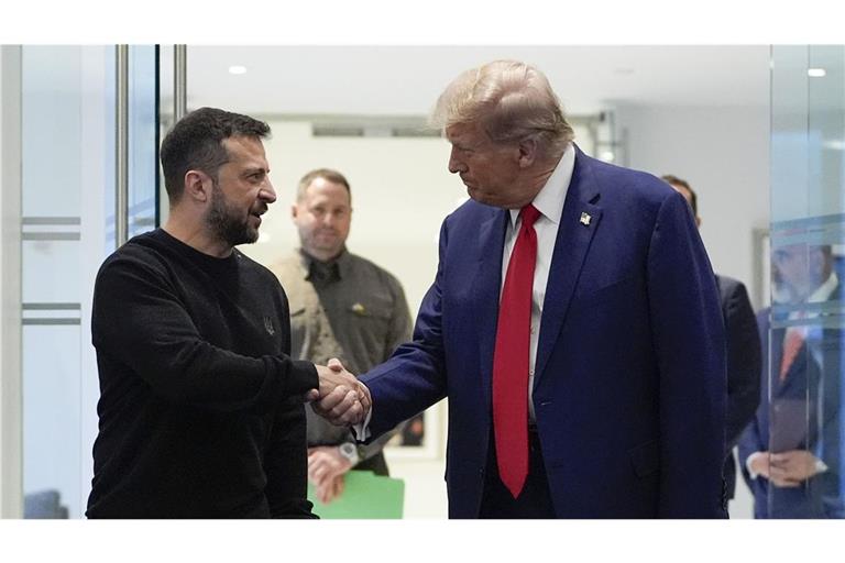 Wird an diesem Freitag das Rohstoffabkommen von Wolodymyr Selenskyj  (l.) und Donald Trump mit Handschlag besiegelt? Europa ist jedenfalls außen vor (Archivfoto).