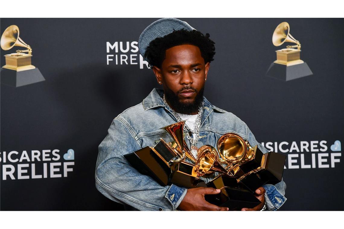 Zuletzt noch mit Grammys, bald auf der Stadionbühne: Kendrick Lamar.